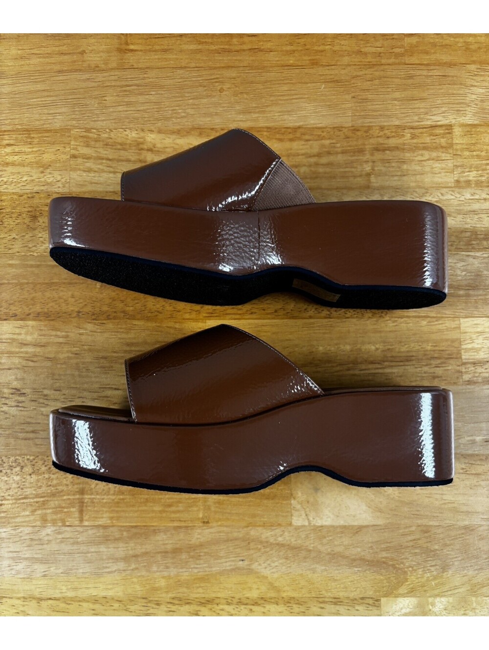 New Lisa Says Gah Cinnamon Dakota Platform Shoes Size 6.5 With Dust Bags - Picture 4 of 9